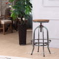 Industrial Vintage Bar Stools Metal Madeira Topo